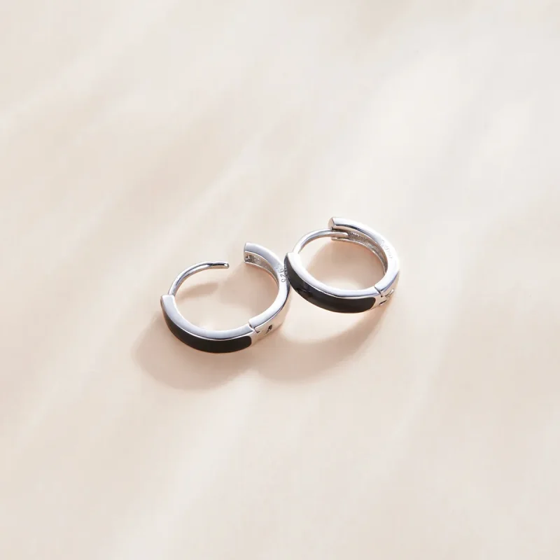 (image for) Pandora Style Silver Anti-Allergy Hoop Earrings - SCE1047 - View 3