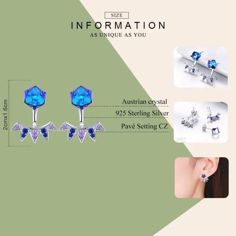(image for) Pandora Style Silver Aurora Hanging Earrings - SCE544 - View 4