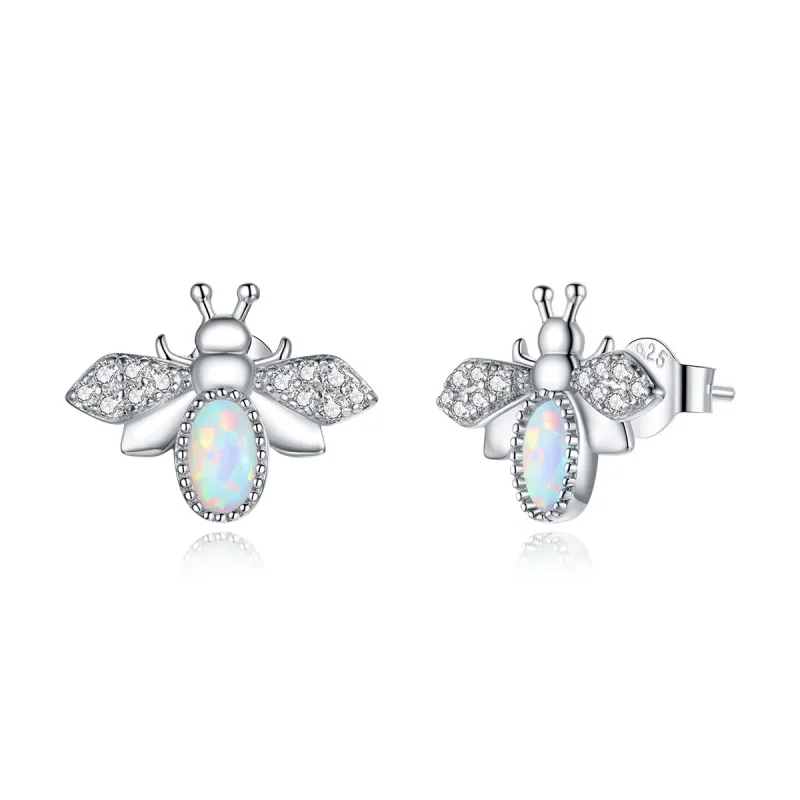 (image for) Pandora Style Silver Bee Stud Earrings - SCE1021