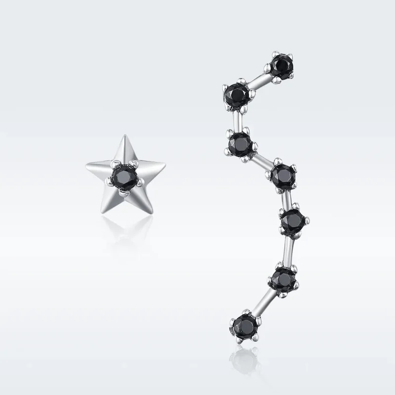 (image for) Pandora Style Silver Big Dipper Stud Earrings - SCE166 - View 2