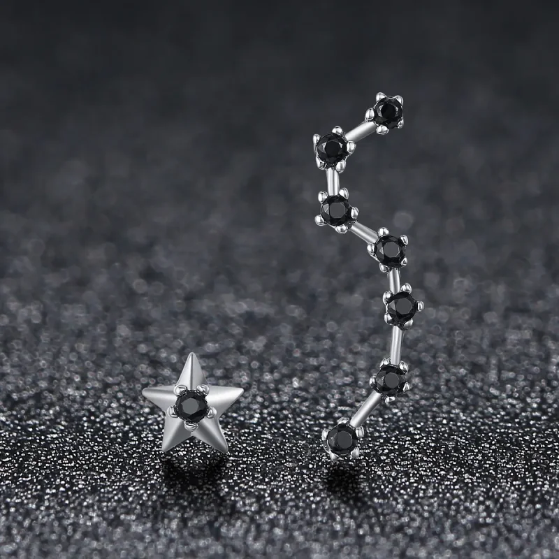 (image for) Pandora Style Silver Big Dipper Stud Earrings - SCE166 - View 3
