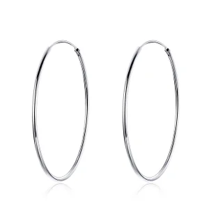 (image for) Pandora Style Silver Big Ear Ring Hoop Earrings - SCE598