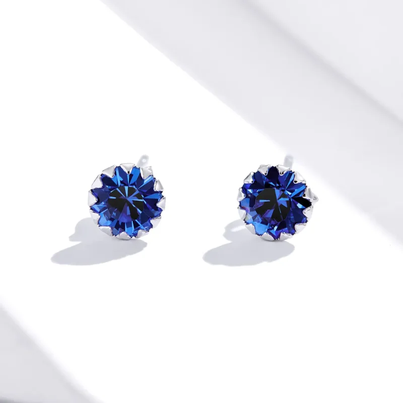 (image for) Pandora Style Silver Birthstone September Stud Earrings - SCE862-9 - View 2