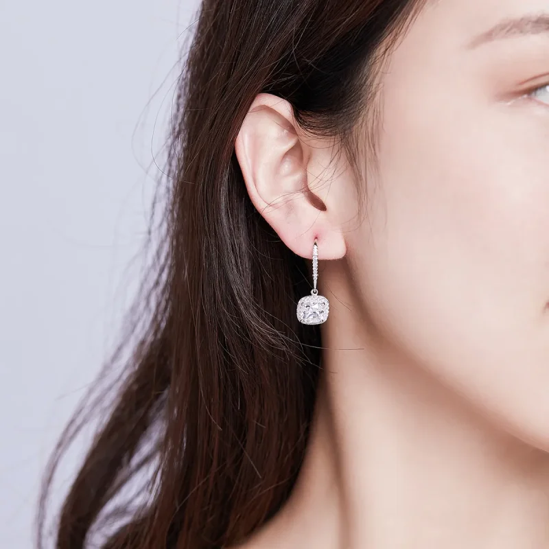 (image for) Pandora Style Silver Bright Time Hanging Earrings - SCE520-1 - View 4