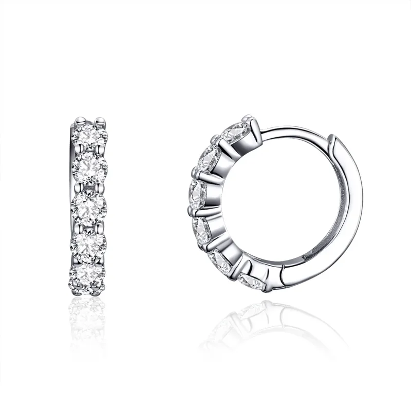 (image for) Pandora Style Silver Bright Time Hoop Earrings - SCE524