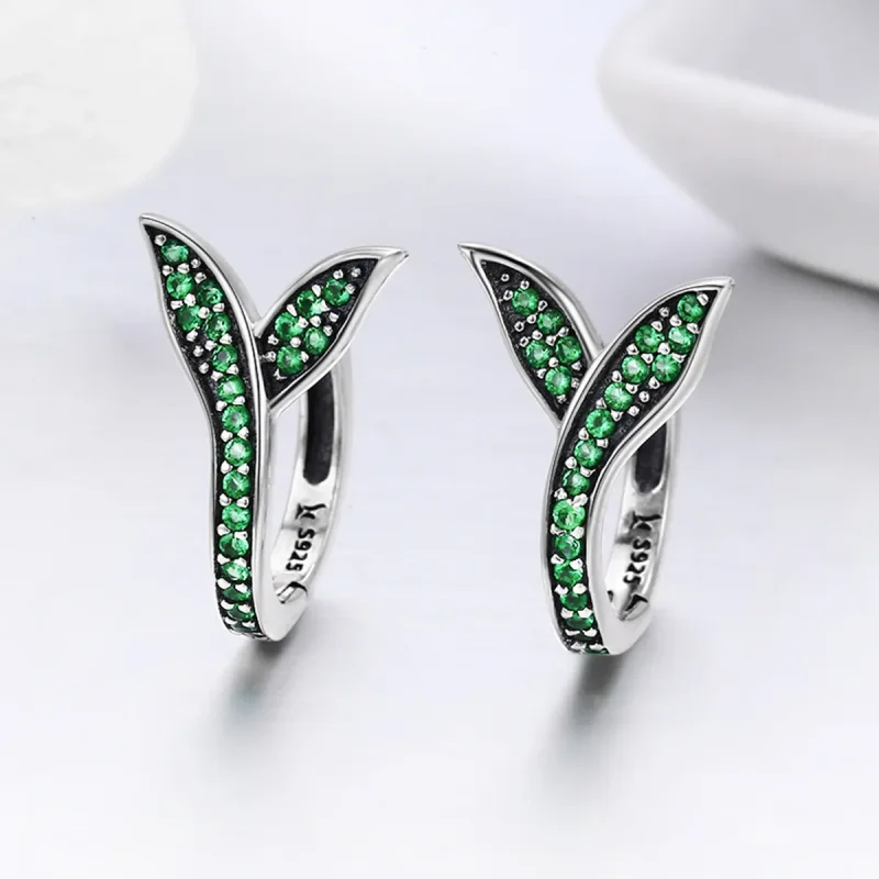 (image for) Pandora Style Silver Buds of Spring Hoop Earrings - SCE295 - View 4