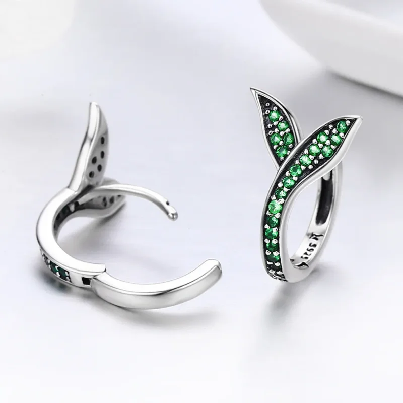 (image for) Pandora Style Silver Buds of Spring Hoop Earrings - SCE295 - View 5