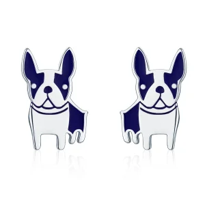 (image for) Pandora Style Silver Bulldog Stud Earrings - SCE328