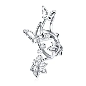 (image for) Pandora Style Silver Butterfly And Vine Stud Earrings - SCE1158
