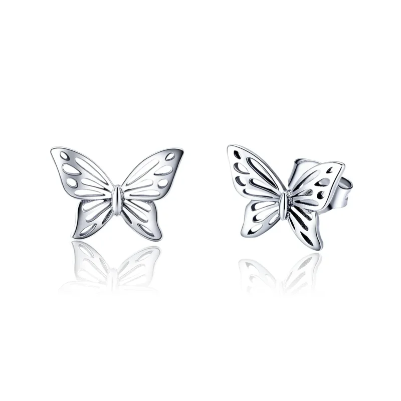 (image for) Pandora Style Silver Butterfly Dream Stud Earrings - SCE452