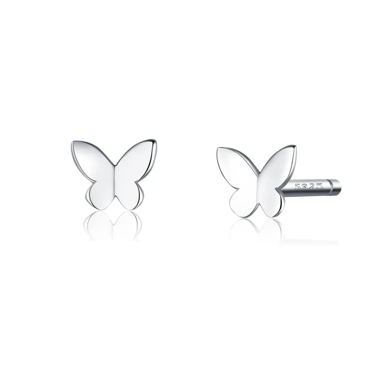 (image for) Pandora Style Silver Butterfly Stud Earrings - SCE775