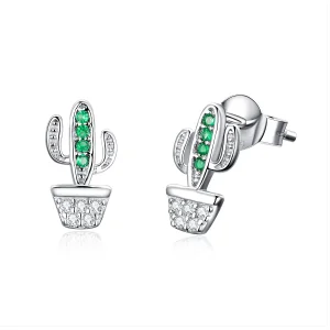 (image for) Pandora Style Silver Cactus Stud Earrings - SCE522