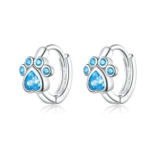 Pandora Style Silver Caring Dog Paw Hoop Earrings - SCE670 (image for) Pandora Style Silver Caring Dog Paw Hoop Earrings - SCE670