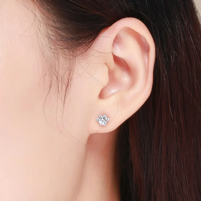 (image for) Pandora Style Silver Cat Companionship Stud Earrings - SCE424 - View 6