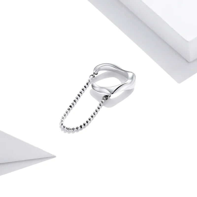 (image for) Pandora Style Silver Chain Dangle Earrings - SCE1120 - View 2