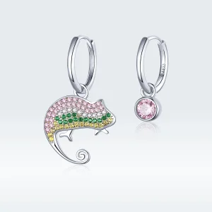 (image for) Pandora Style Silver chameleon Dangle Earrings - BSE368