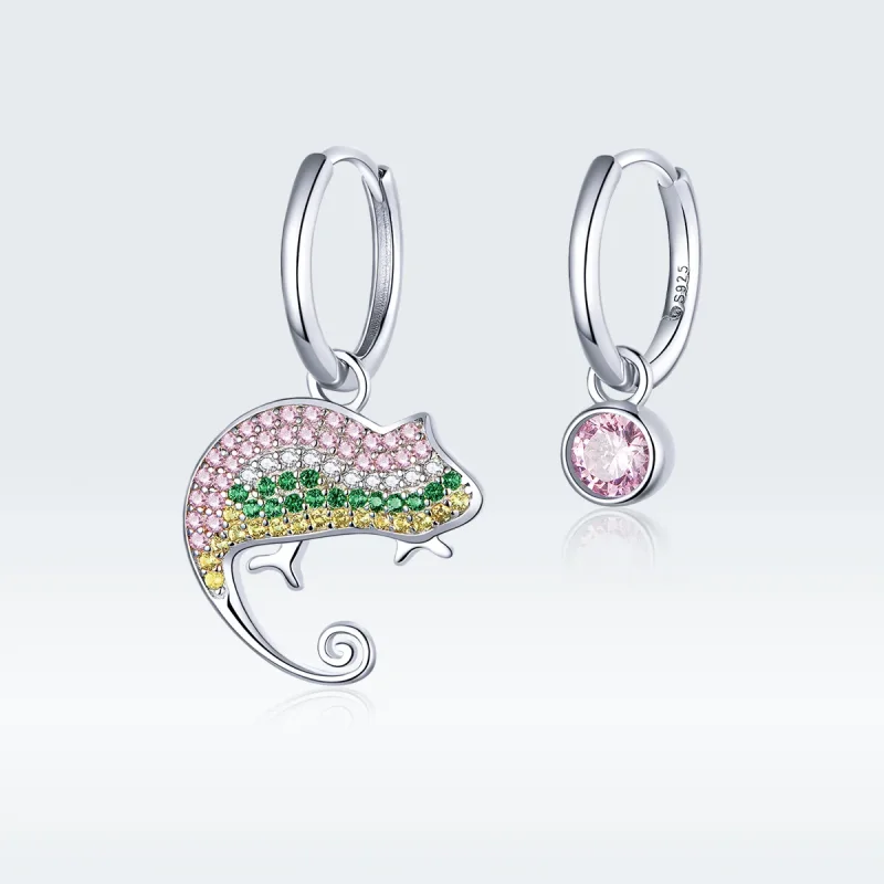 (image for) Pandora Style Silver chameleon Dangle Earrings - BSE368