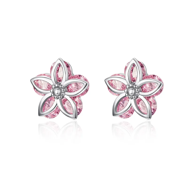 (image for) Pandora Style Silver Cherry Blossoms Stud Earrings - SCE644