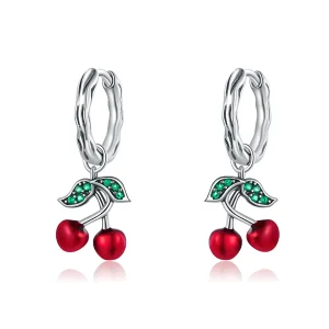 (image for) Pandora Style Silver Cherry Dangle Earrings - SCE905