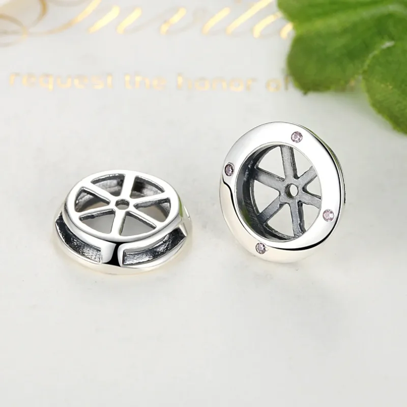 (image for) Pandora Style Silver Classic Shiny Stud Earrings - SCE032-1W - View 3
