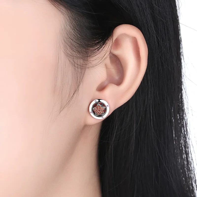 (image for) Pandora Style Silver Classic Shiny Stud Earrings - SCE032-1W - View 4