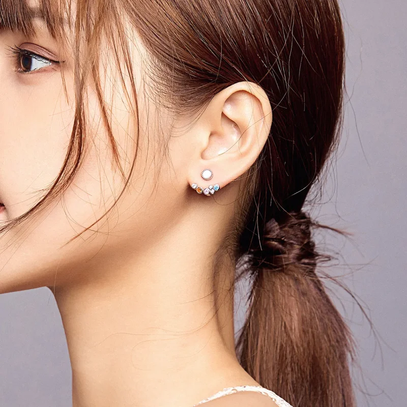 (image for) Pandora Style Silver Coloful Bubbles Stud Earrings - BSE392 - View 6