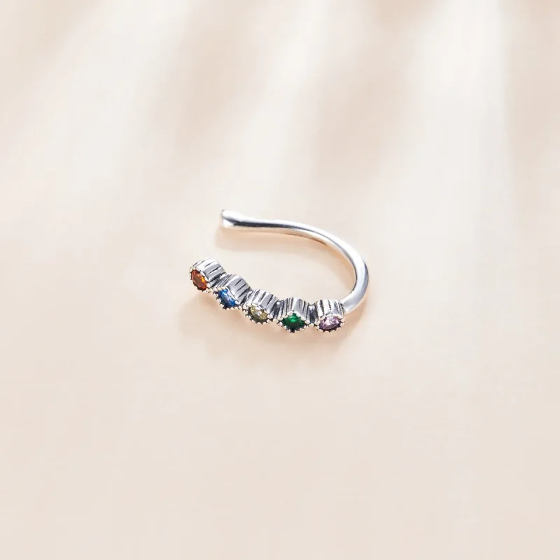 (image for) Pandora Style Silver Colorful Ear clip - SCE1064 - View 2