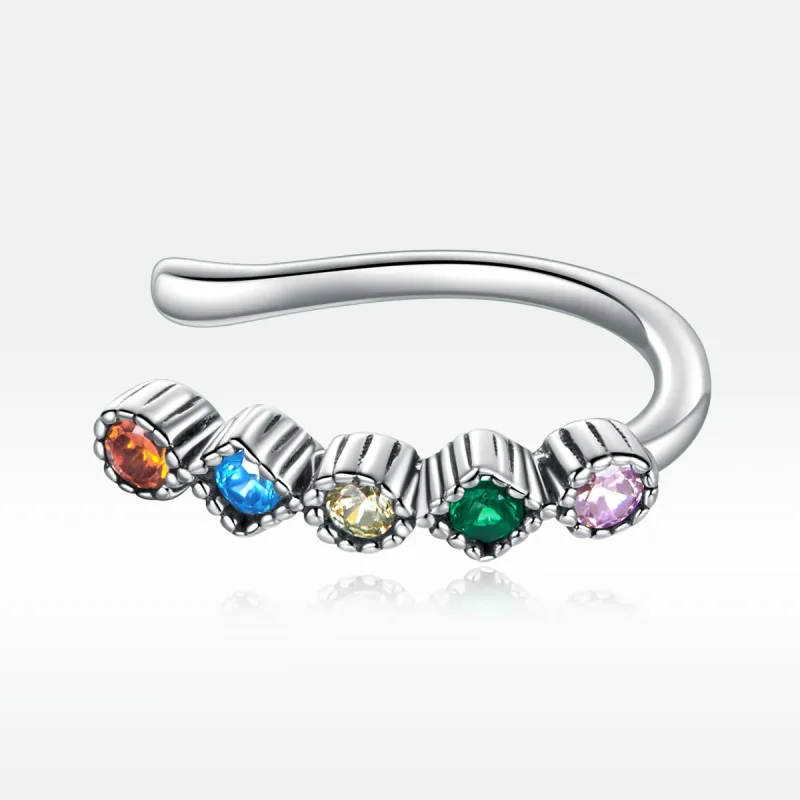 (image for) Pandora Style Silver Colorful Ear clip - SCE1064 - View 4