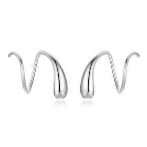 (image for) Pandora Style Silver Creative Water Droplets Stud Earrings - SCE1130