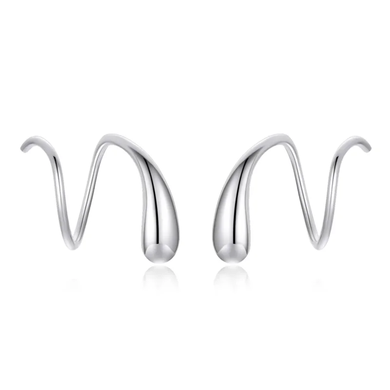 (image for) Pandora Style Silver Creative Water Droplets Stud Earrings - SCE1130