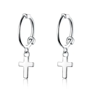 Pandora Style Silver Cross Hanging Earrings - SCE547 (image for) Pandora Style Silver Cross Hanging Earrings - SCE547