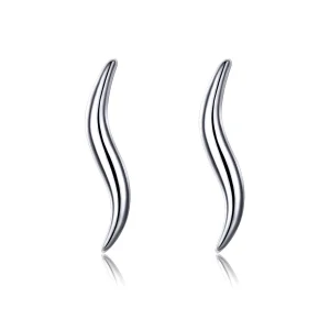 (image for) Pandora Style Silver Curves Stud Earrings - SCE600