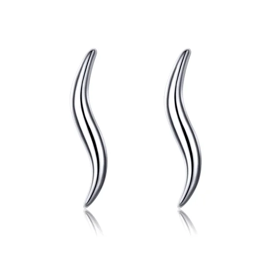 (image for) Pandora Style Silver Curves Stud Earrings - SCE600
