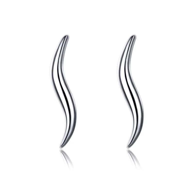 (image for) Pandora Style Silver Curves Stud Earrings - SCE600