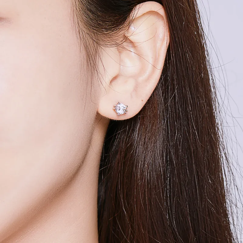 (image for) Pandora Style Silver Cute Kitten Stud Earrings - BSE205 - View 8