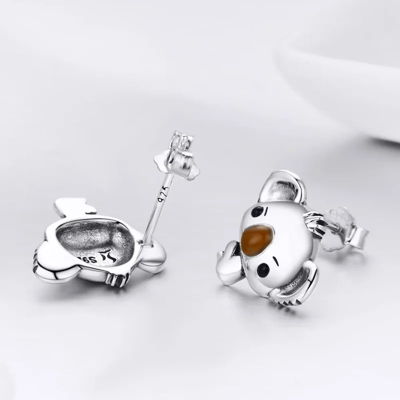 (image for) Pandora Style Silver Cute Koala Stud Earrings - SCE381 - View 5