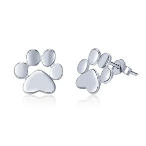 Pandora Style Silver Cute Paw Stud Earrings - SCE407-2 (image for) Pandora Style Silver Cute Paw Stud Earrings - SCE407-2