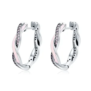 Pandora Style Silver Cute Rabbit Hoop Earrings - SCE297 (image for) Pandora Style Silver Cute Rabbit Hoop Earrings - SCE297