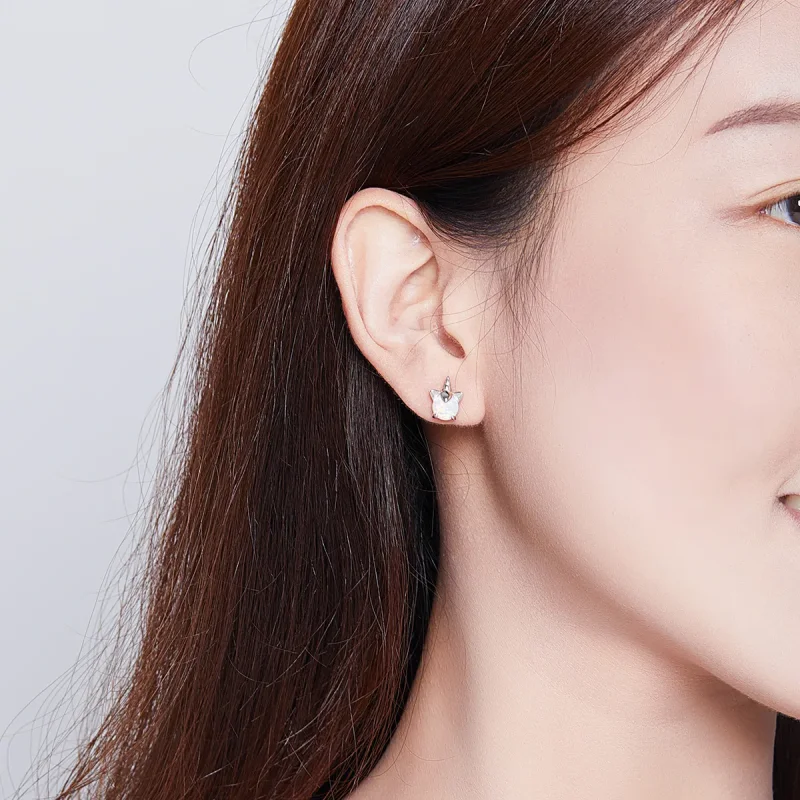 (image for) Pandora Style Silver Cute Unicorn Stud Earrings - SCE737 - View 6