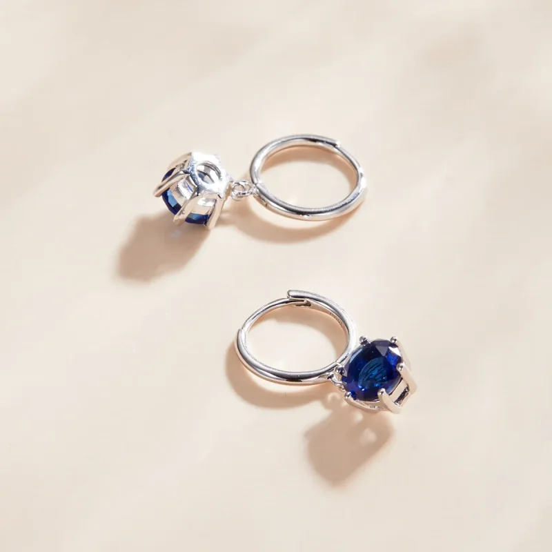 (image for) Pandora Style Silver Cz Dangle Earrings - SCE1020-BU - View 3