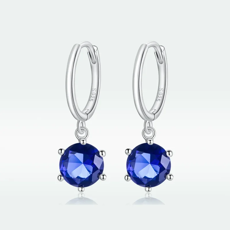 (image for) Pandora Style Silver Cz Dangle Earrings - SCE1020-BU - View 5