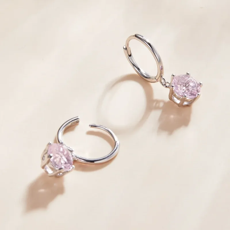 (image for) Pandora Style Silver Cz Dangle Earrings - SCE1020-PK - View 3