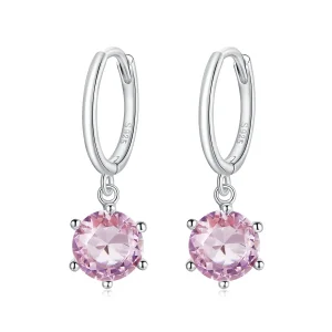 (image for) Pandora Style Silver Cz Dangle Earrings - SCE1020-PK