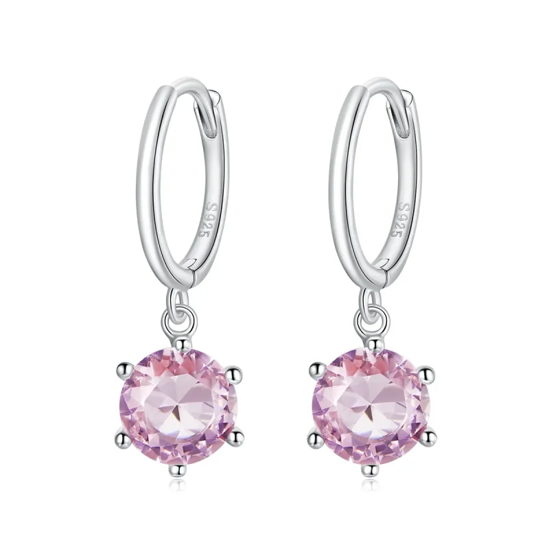 (image for) Pandora Style Silver Cz Dangle Earrings - SCE1020-PK