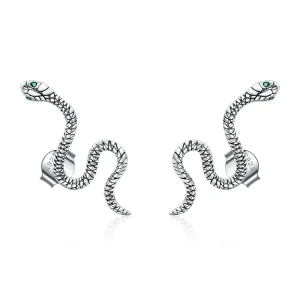 (image for) Pandora Style Silver Dance of The Snake Stud Earrings - SCE1111