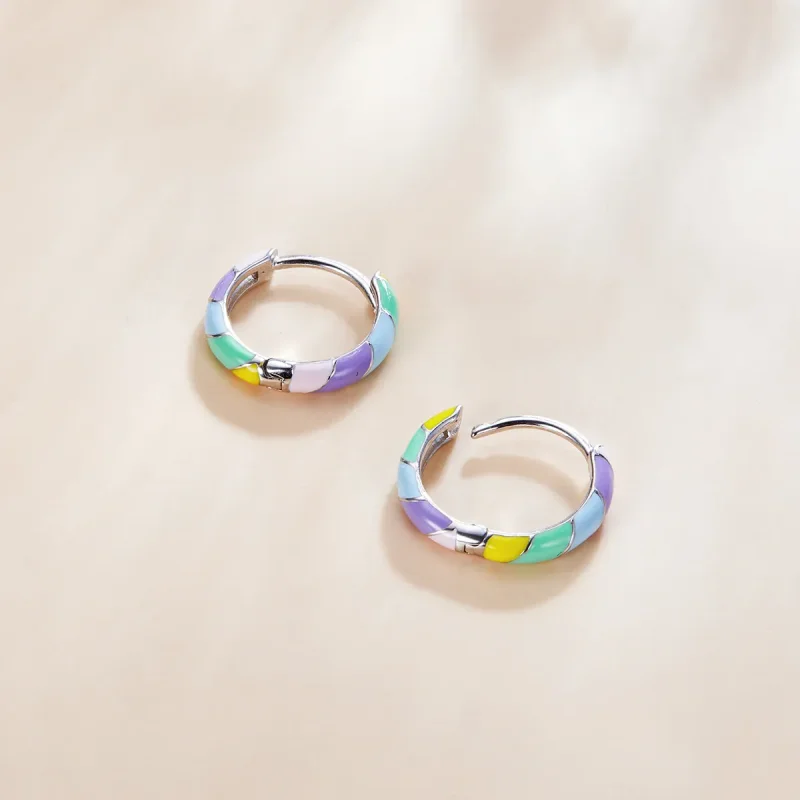 (image for) Pandora Style Silver Dazzle Hoop Earrings - SCE1085 - View 2