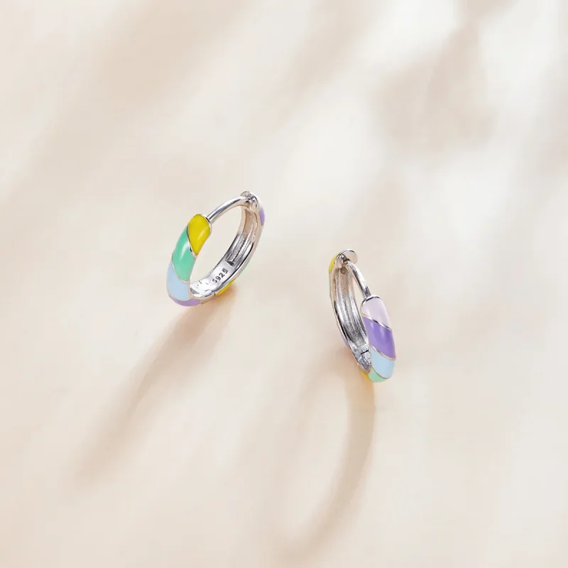 (image for) Pandora Style Silver Dazzle Hoop Earrings - SCE1085 - View 3