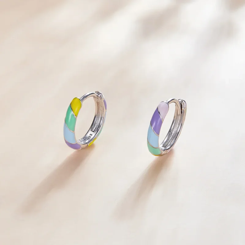 (image for) Pandora Style Silver Dazzle Hoop Earrings - SCE1085 - View 4