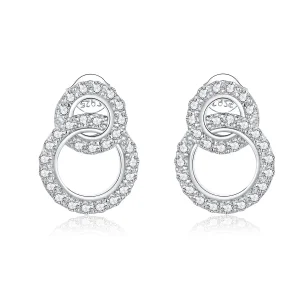 (image for) Pandora Style Silver Dazzling Doubles Stud Earrings - BSE388