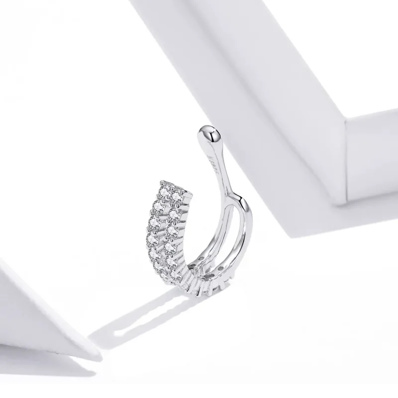 (image for) Pandora Style Silver Dazzling Ear clip - SCE904 - View 3
